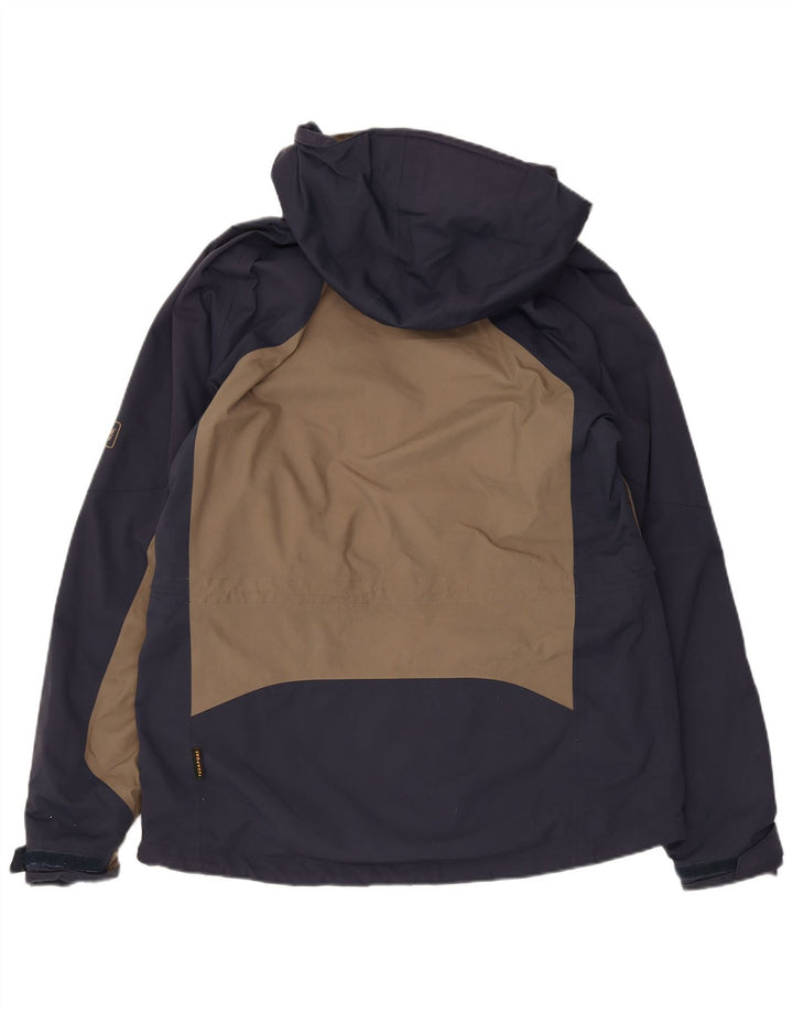 Męska kurtka przeciwdeszczowa Jack Wolfskin z kapturem UK 36/38 w kolorze średniego beżu