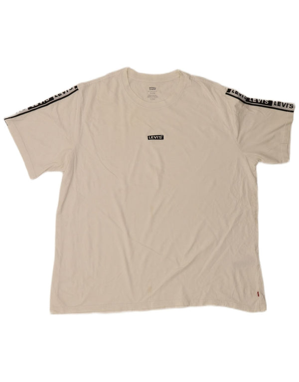 Męski T-shirt z grafiką Levi's, góra XL, biała bawełna