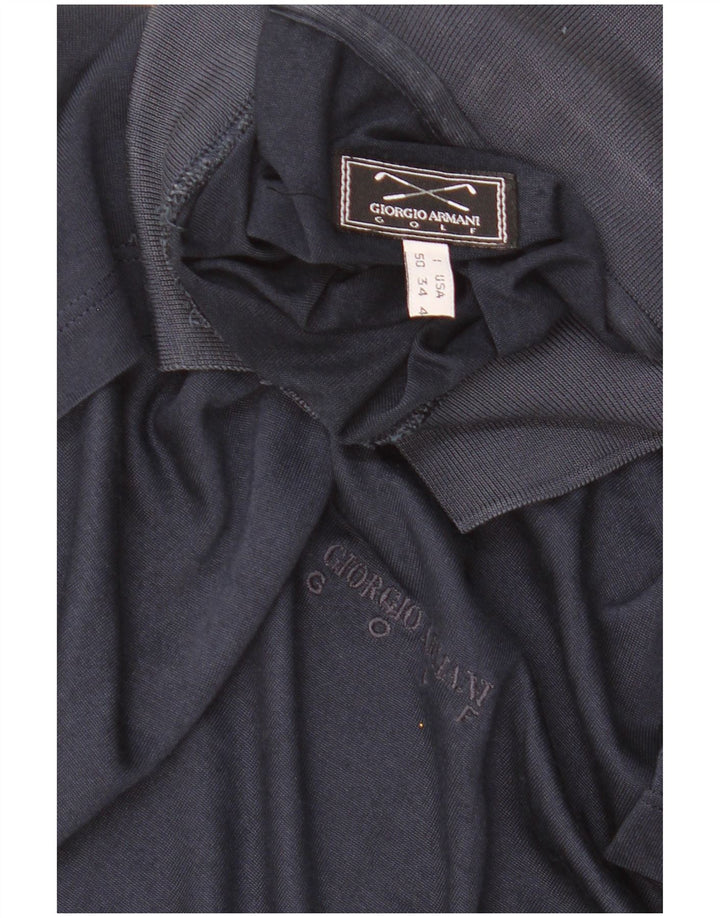 Męska koszulka polo GIORGIO ARMANI IT 50, średni granatowy jedwab