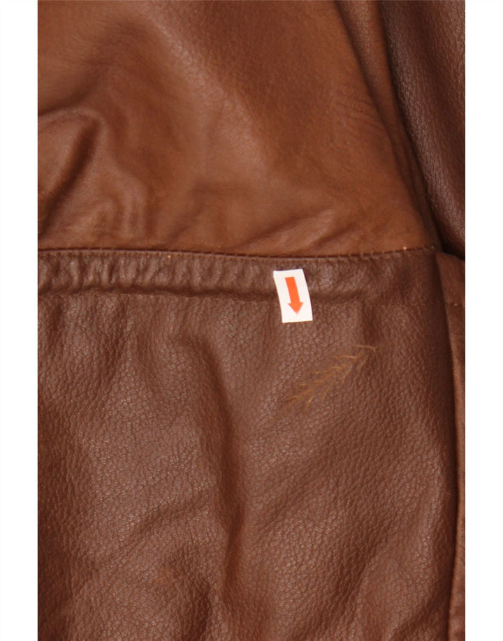 Męska kurtka skórzana VINTAGE UK 42 XL Brązowa skóra