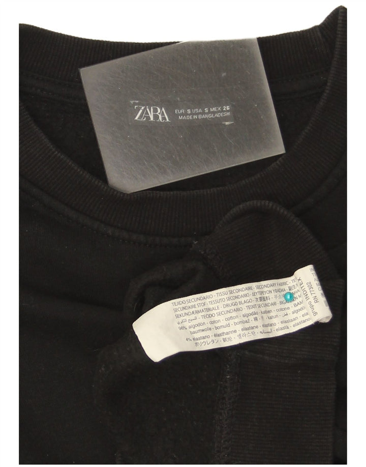Bluza damska Zara Crop Sweter UK 10 Small Black Cotton