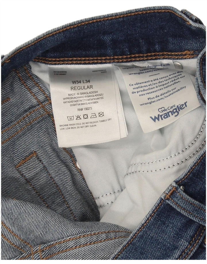 Męskie proste dżinsy Wrangler W34 L34 Niebieskie bawełniane