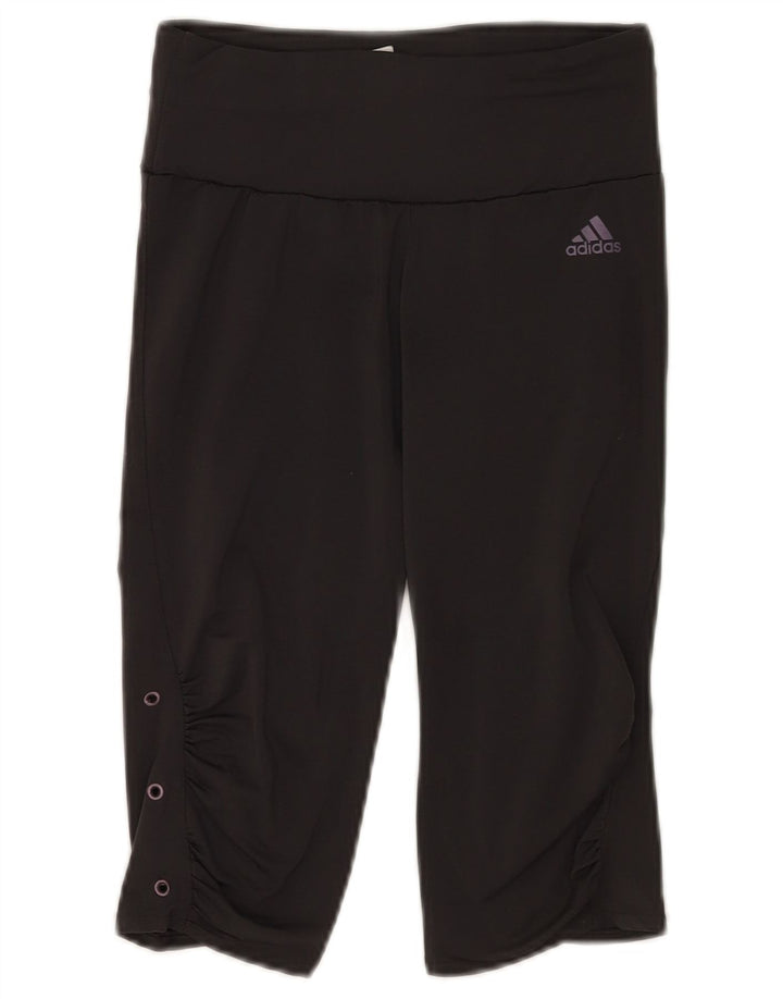 Legginsy Adidas Damskie Capri UK 12 Średnie Czarne Poliester Sportowe