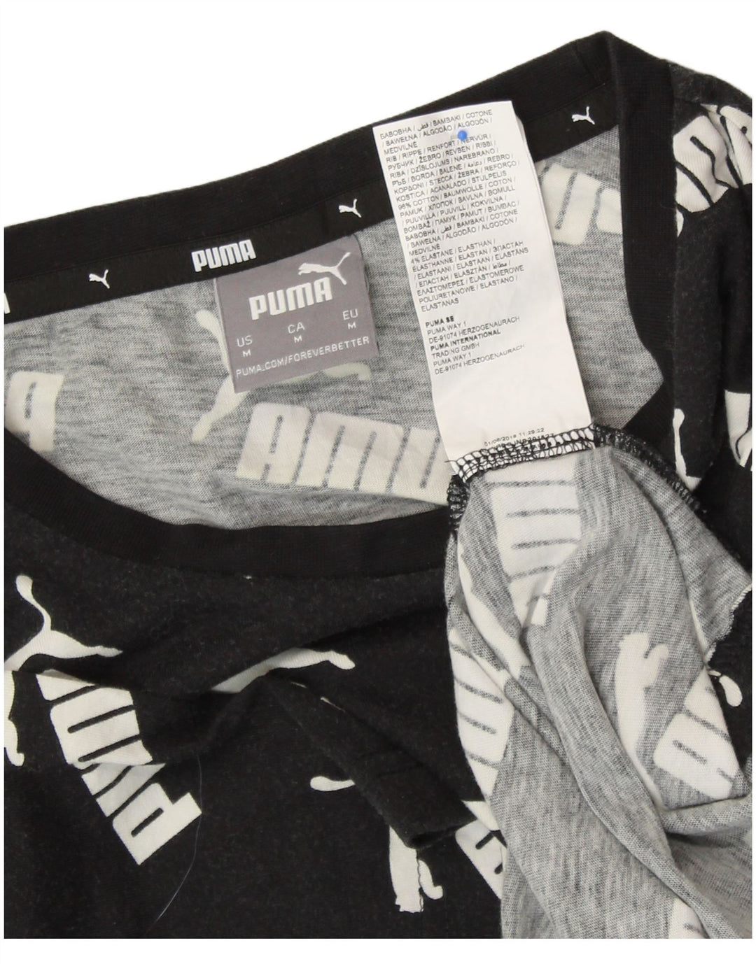 Męska koszulka z grafiką PUMA, średnia czarna bawełniana