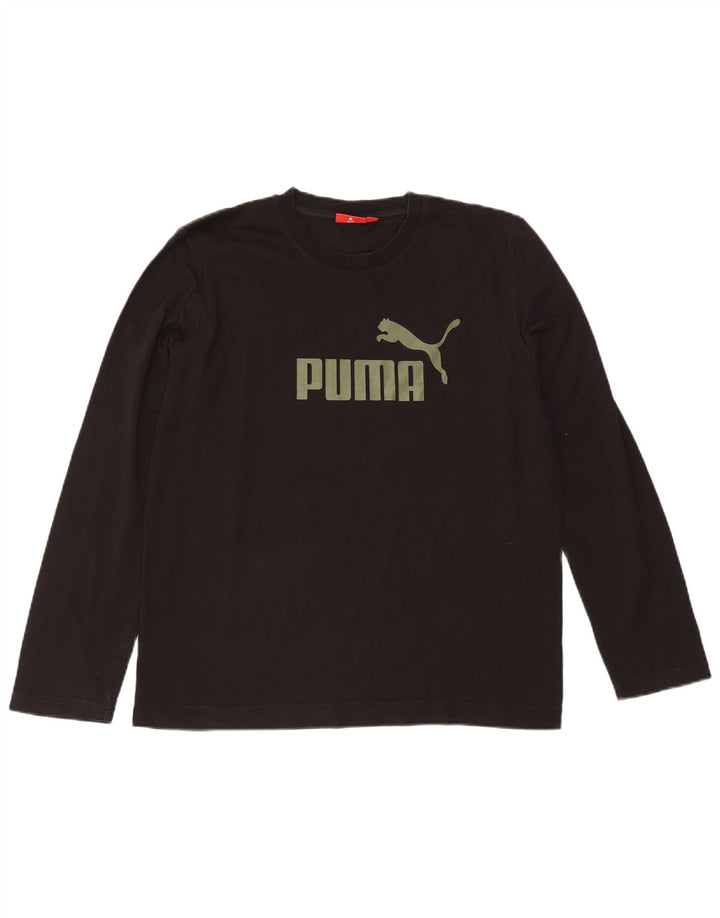 Męski top graficzny Puma z długim rękawem, duży, czarny