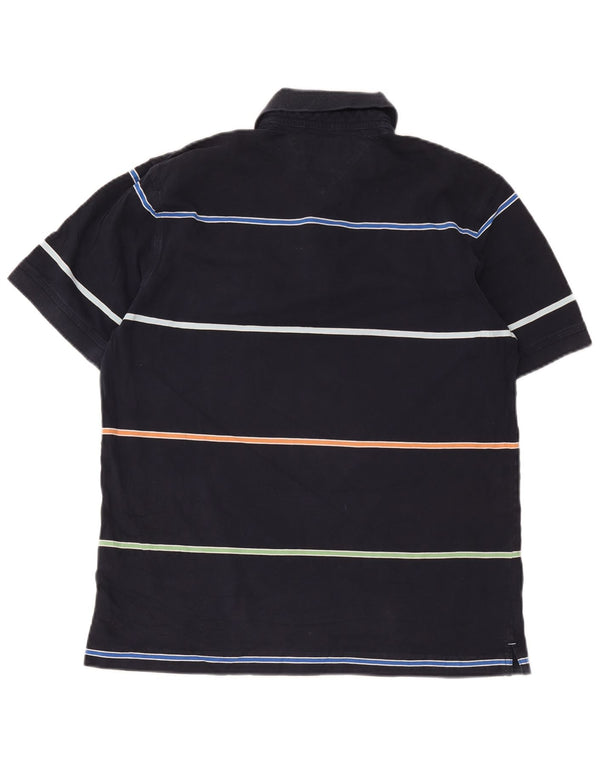 Męska koszulka polo Tommy Hilfiger, bawełniana w średnie granatowe paski