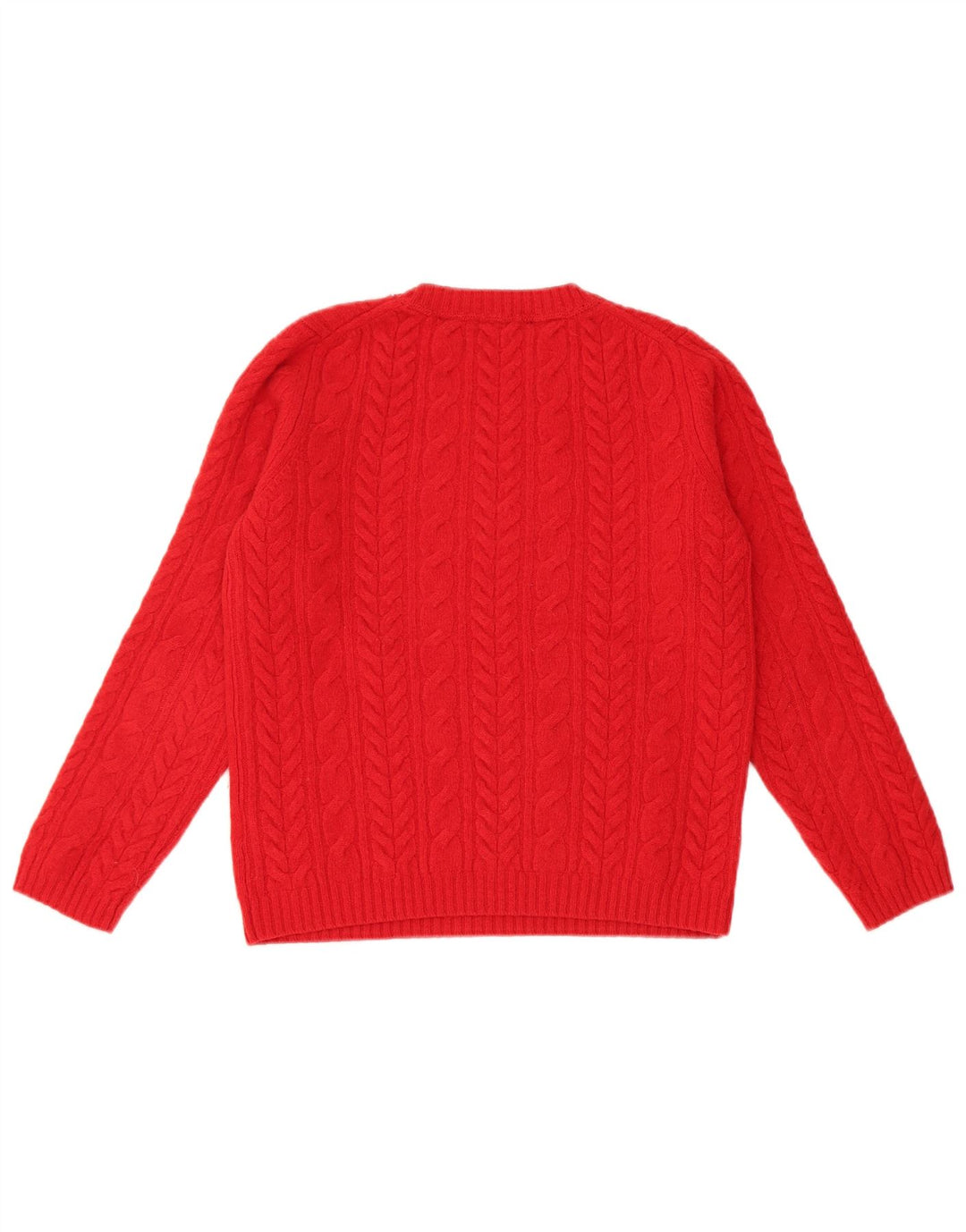 Damski sweter z okrągłym dekoltem Tommy Hilfiger UK 12, średnia czerwona wełna