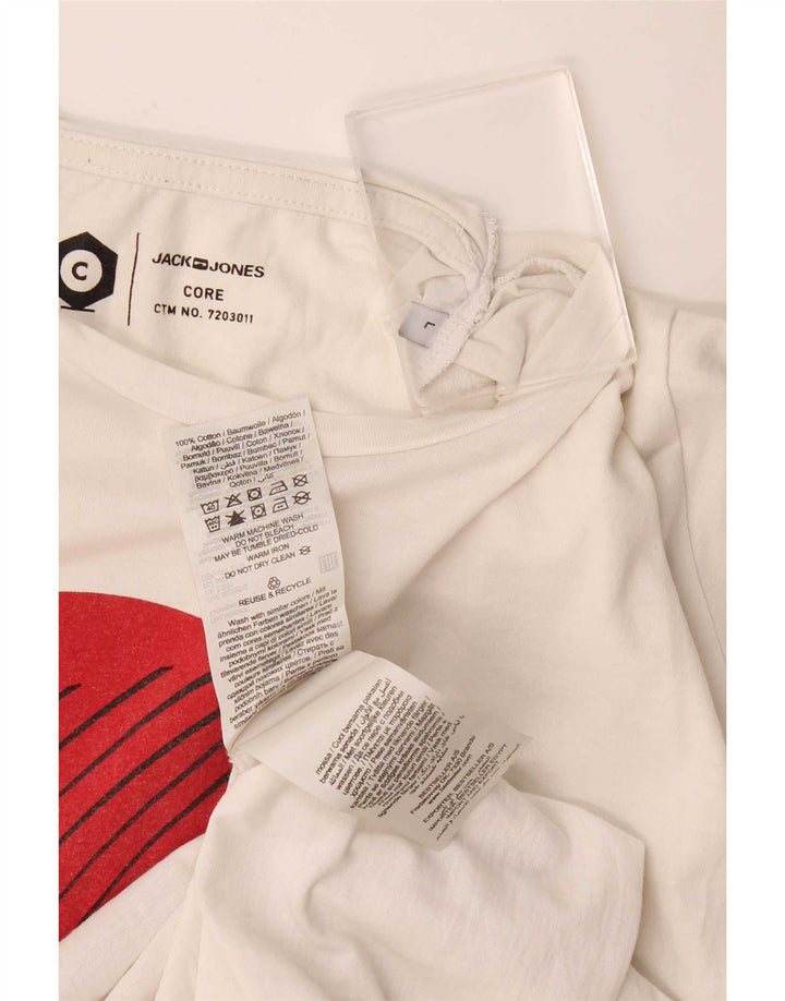 Męski T-shirt z grafiką Jack & Jones, duży, biały, bawełniany