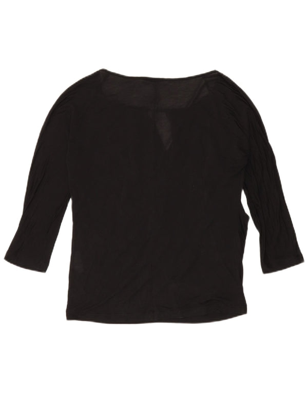 Top damski Max & Co. z rękawem 3/4, UK 14, średni czarny jedwab