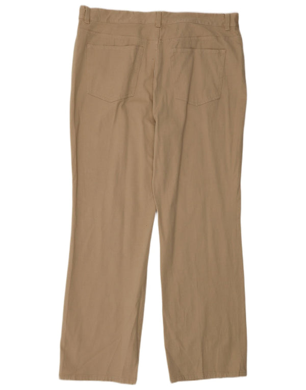 Chaps Womens Straight Casual Trousers US 16 2XL W34 L32 Beige Cotton
