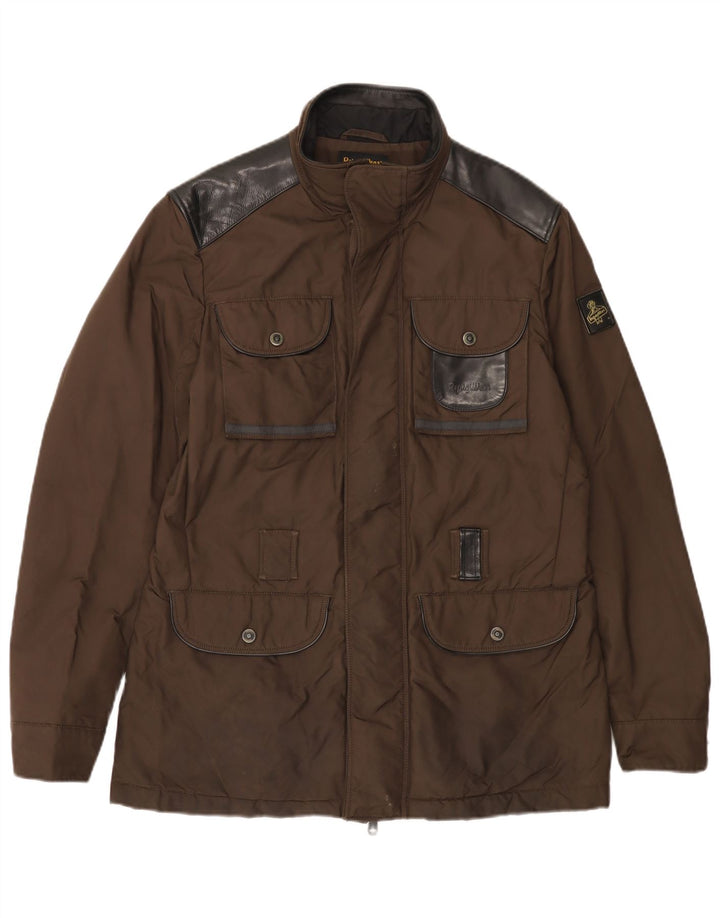 Męska kurtka użytkowa REFRIGIWEAR UK 40, duża, brązowa, z blokami kolorów, poliamid