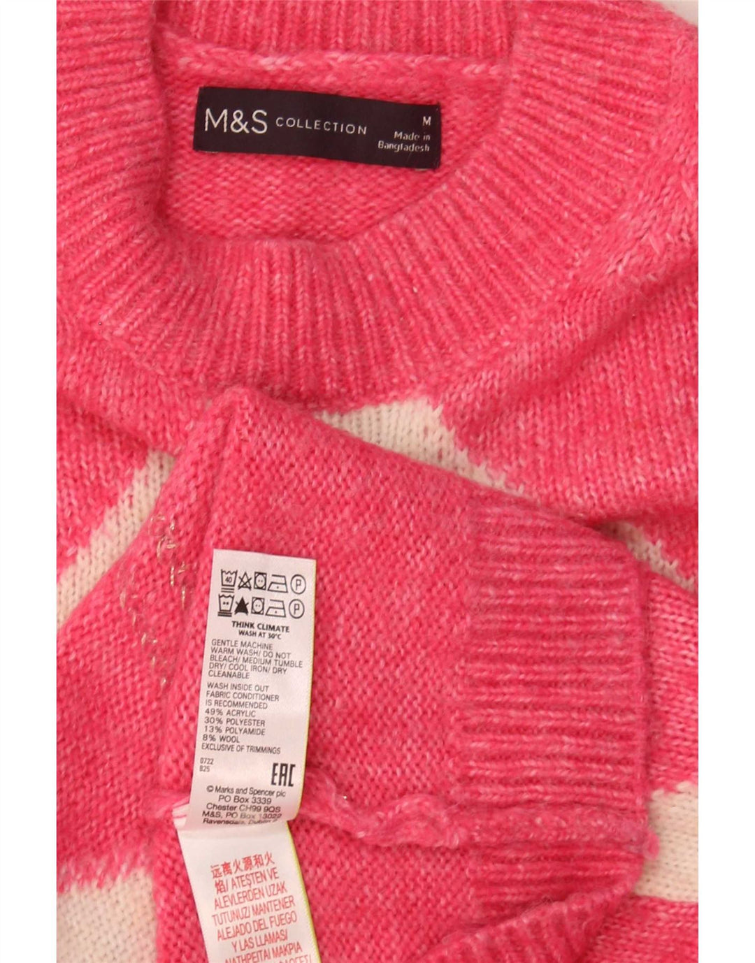 Sweter damski Marks & Spencer z okrągłym dekoltem, UK 14, średni róż
