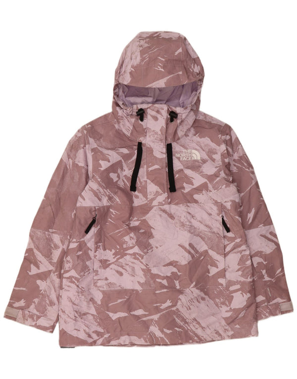 Damska kurtka przeciwdeszczowa z kapturem Anorak The North Face UK 18 XL w fioletowym kamuflażu