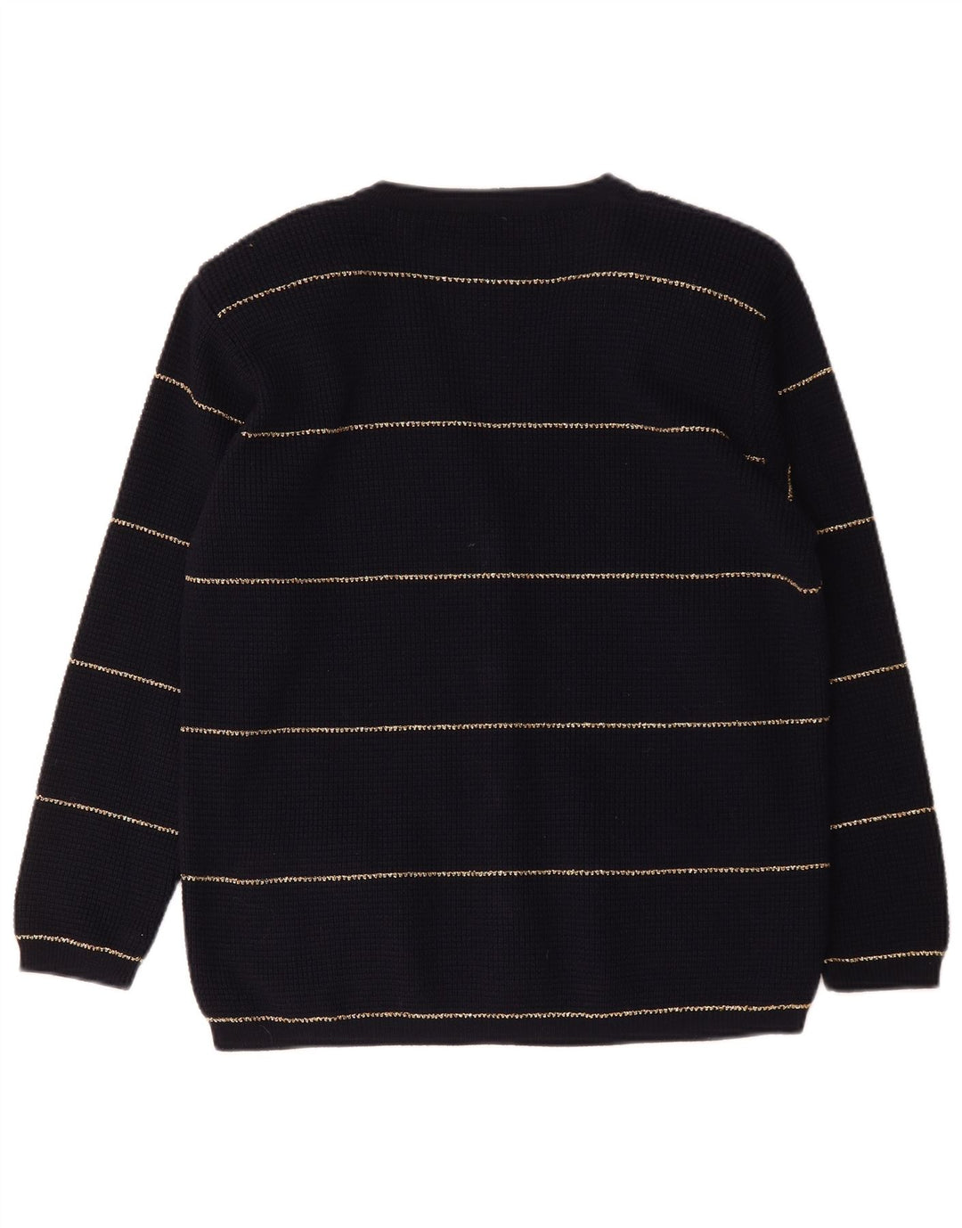 Sweter damski Kyber Cardigan UK 16, duży, wełniany w granatowe paski