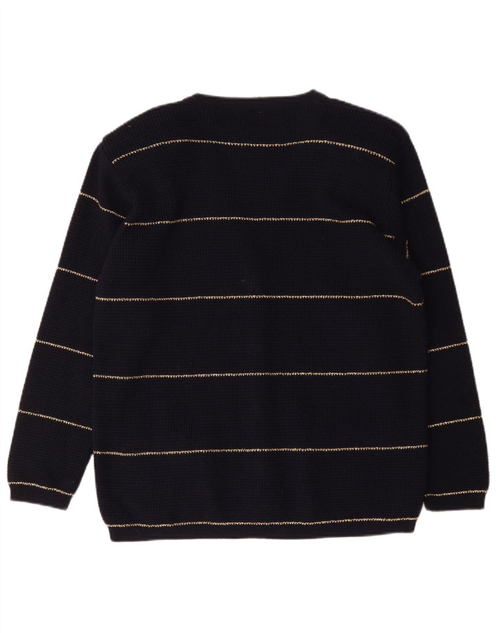 Sweter damski Kyber Cardigan UK 16, duży, wełniany w granatowe paski