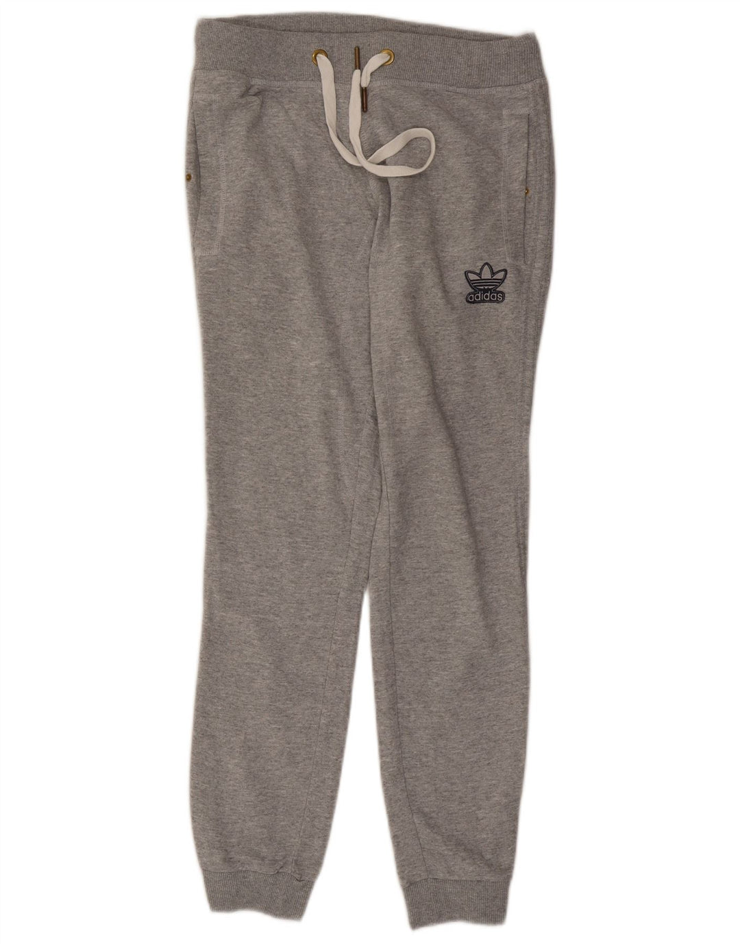 Damskie spodnie dresowe ADIDAS Joggers UK 14 Średnioszare, bawełniane plamki