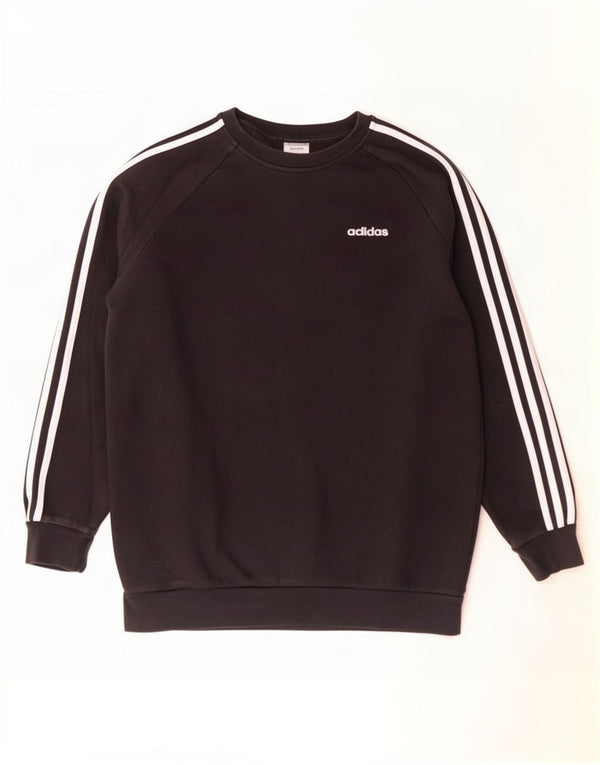 Adidas Womens Oversized Sweatshirt Jumper UK 8/10 Small Black Cotton