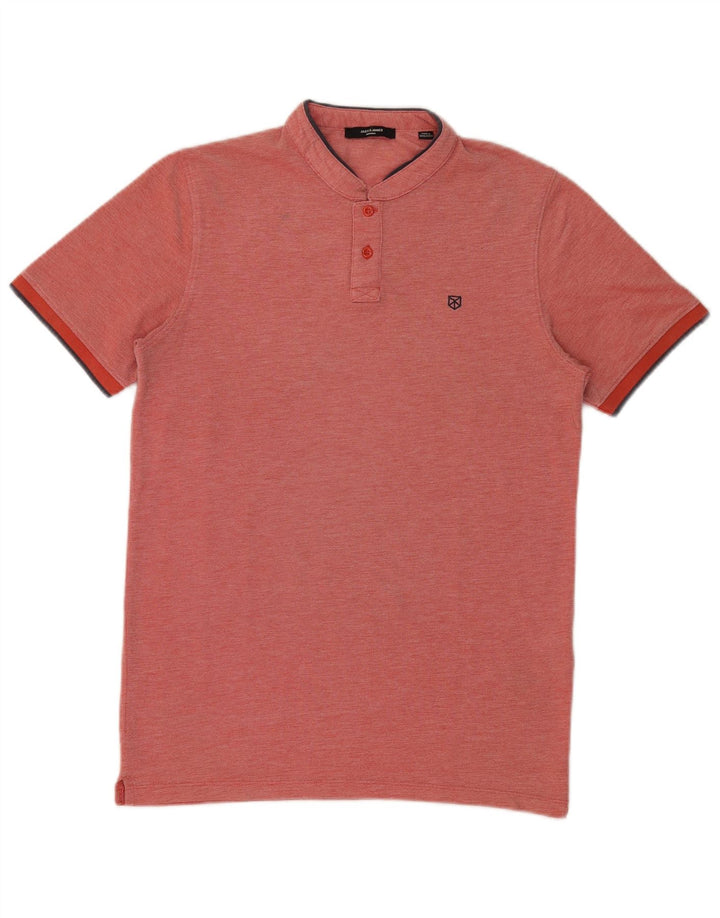 Męska koszulka polo Jack & Jones, mała, czerwona, bawełniana