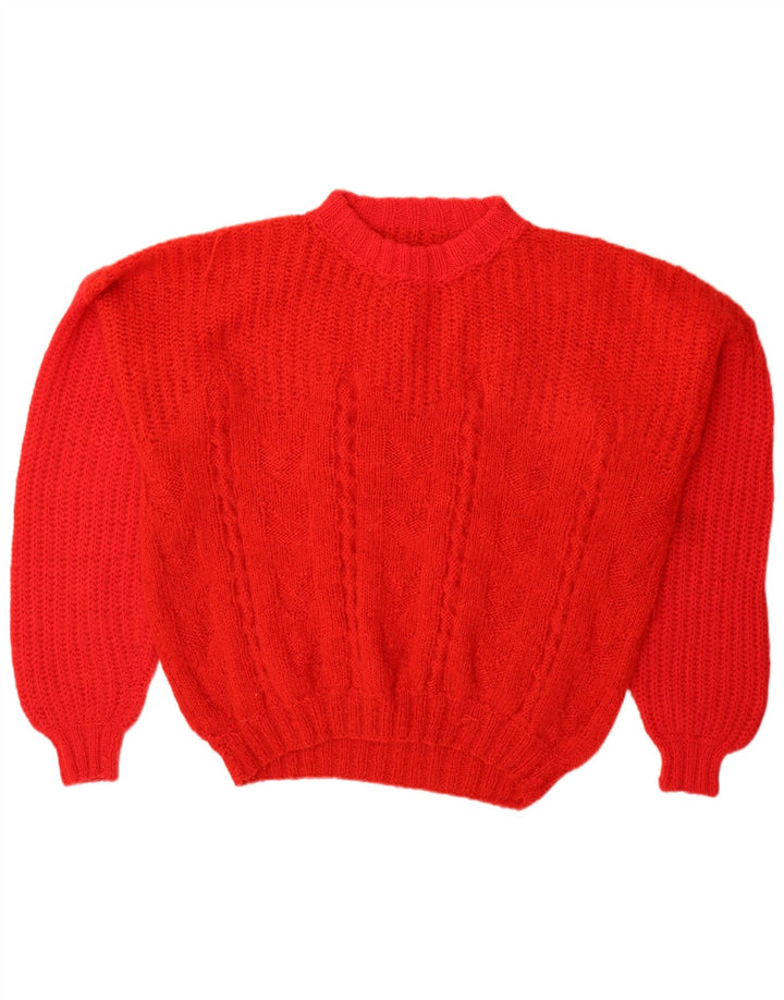 Vintage męski sweter z golfem, duży, czerwony