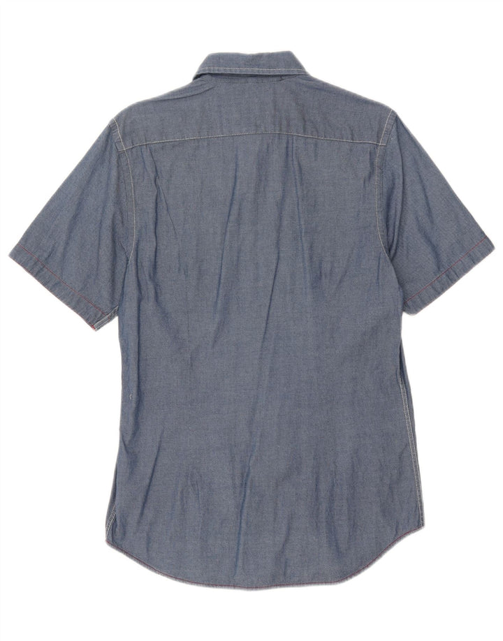 MARLBORO CLASSICS Mens Short Sleeve Shirt Medium Navy Blue Vintage Marlboro Classics and Second-Hand Marlboro Classics from Messina Hembry 