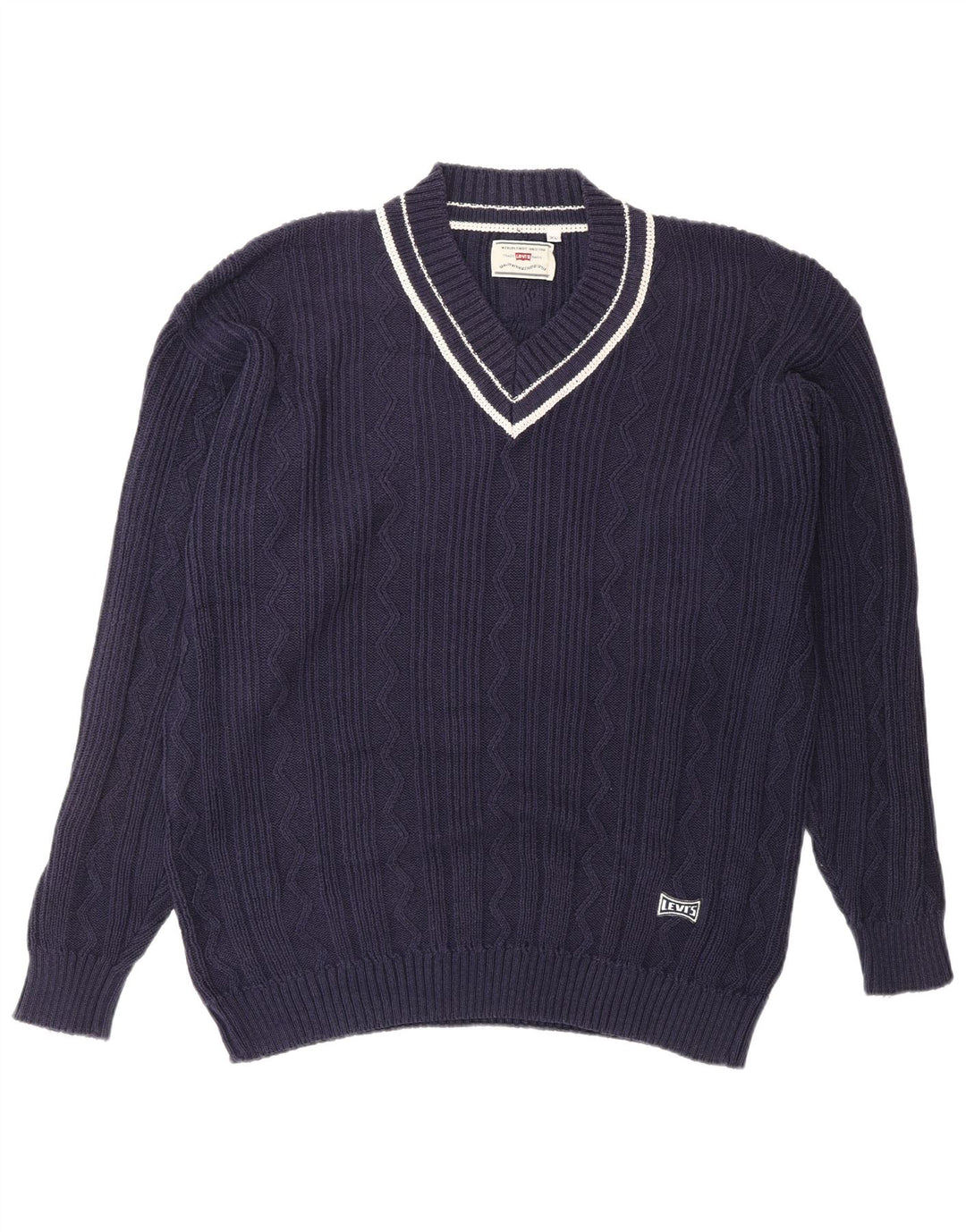 Męski sweter LEVI'S z dekoltem w kształcie litery V, XL, granatowy