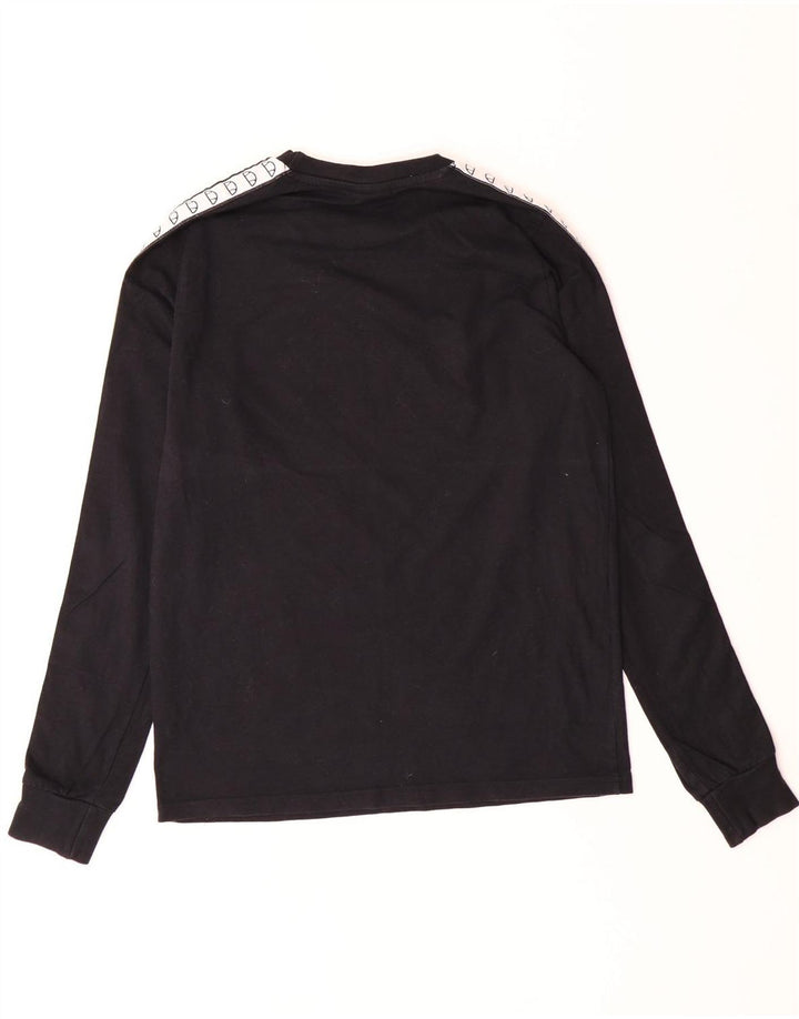 ELLESSE Womens Oversized Graphic Top Long Sleeve UK 10 Small Black Cotton
