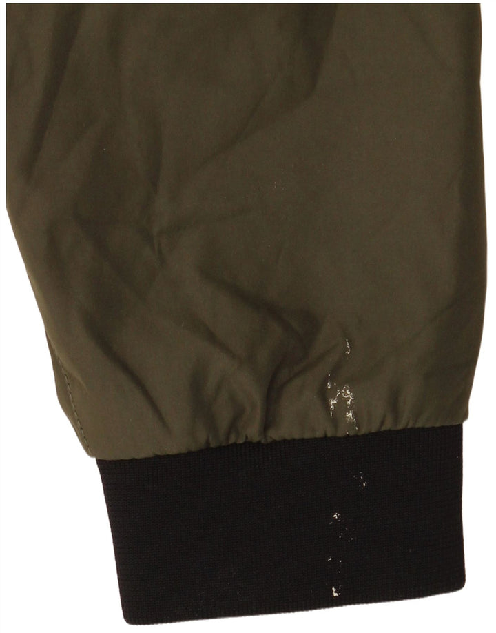 Męska kurtka wiatrówka z kapturem Jack & Jones UK 36, mała, khaki, poliester
