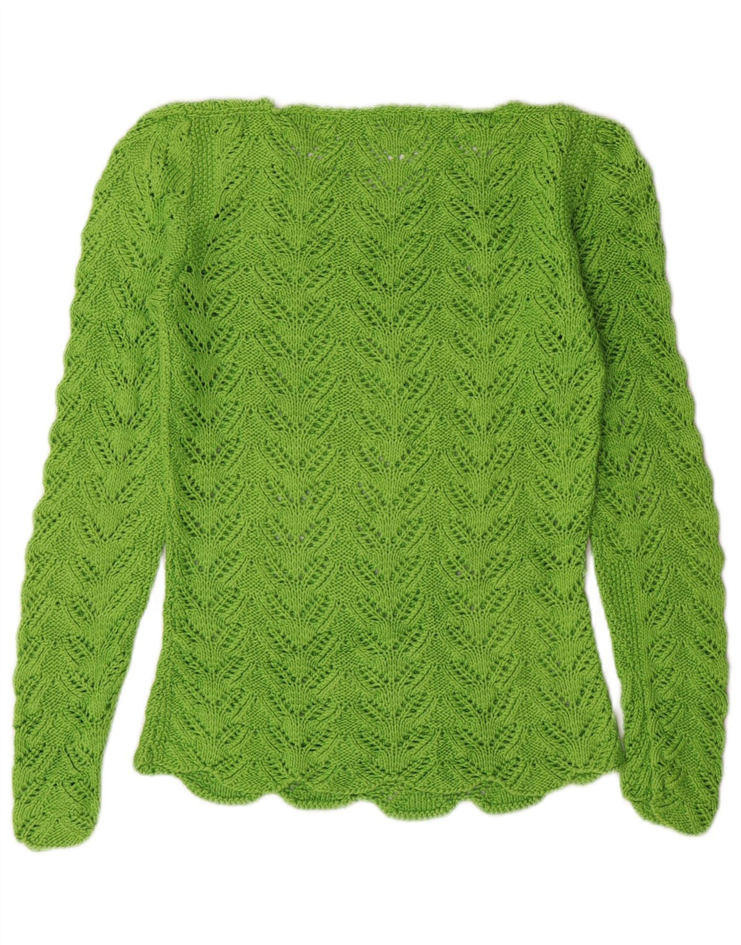 Sweter damski VINTAGE z dekoltem w łódkę UK 8 Small Green