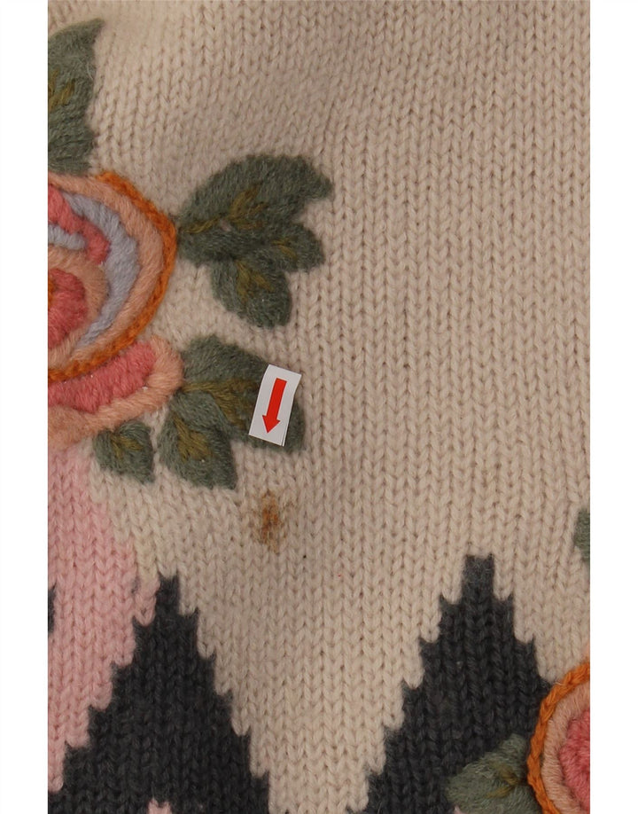 Damski sweter VINTAGE z golfem, UK 16, duży, różowy