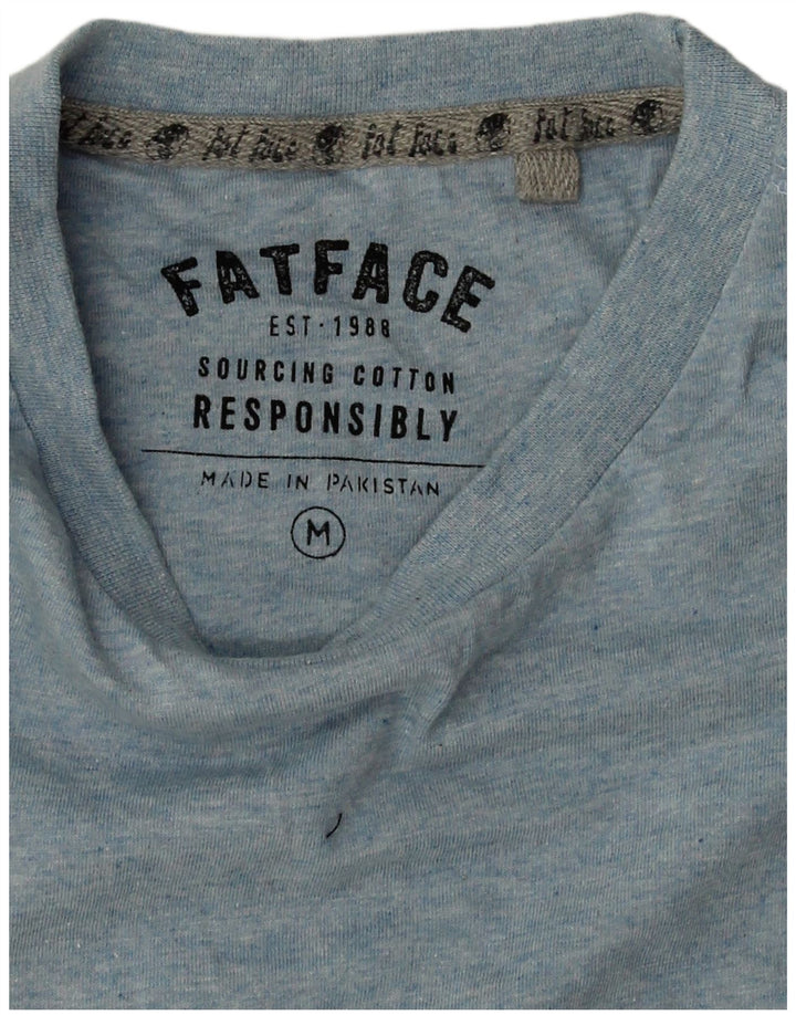 T-shirt męski Fat Face Top, średni niebieski, bawełniany