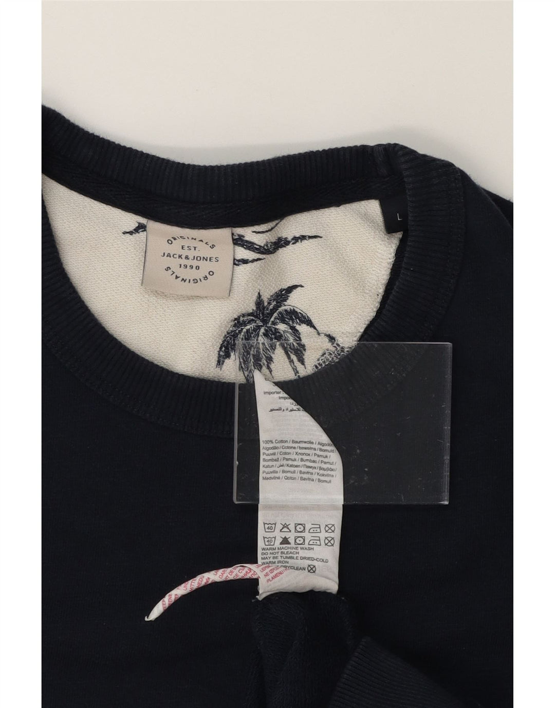 JACK & JONES Mens Sweatshirt Jumper Large Navy Blue Cotton Vintage Jack & Jones and Second-Hand Jack & Jones from Messina Hembry 
