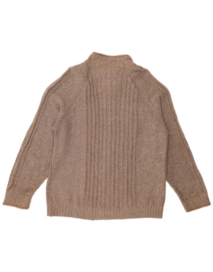Marks & Spencer Męski sweter rozpinany XL, brązowa wełna