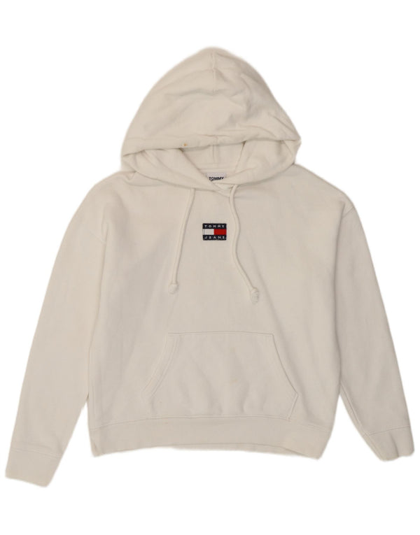 Damski sweter oversize z kapturem Tommy Hilfiger UK 6 XS, biała bawełna