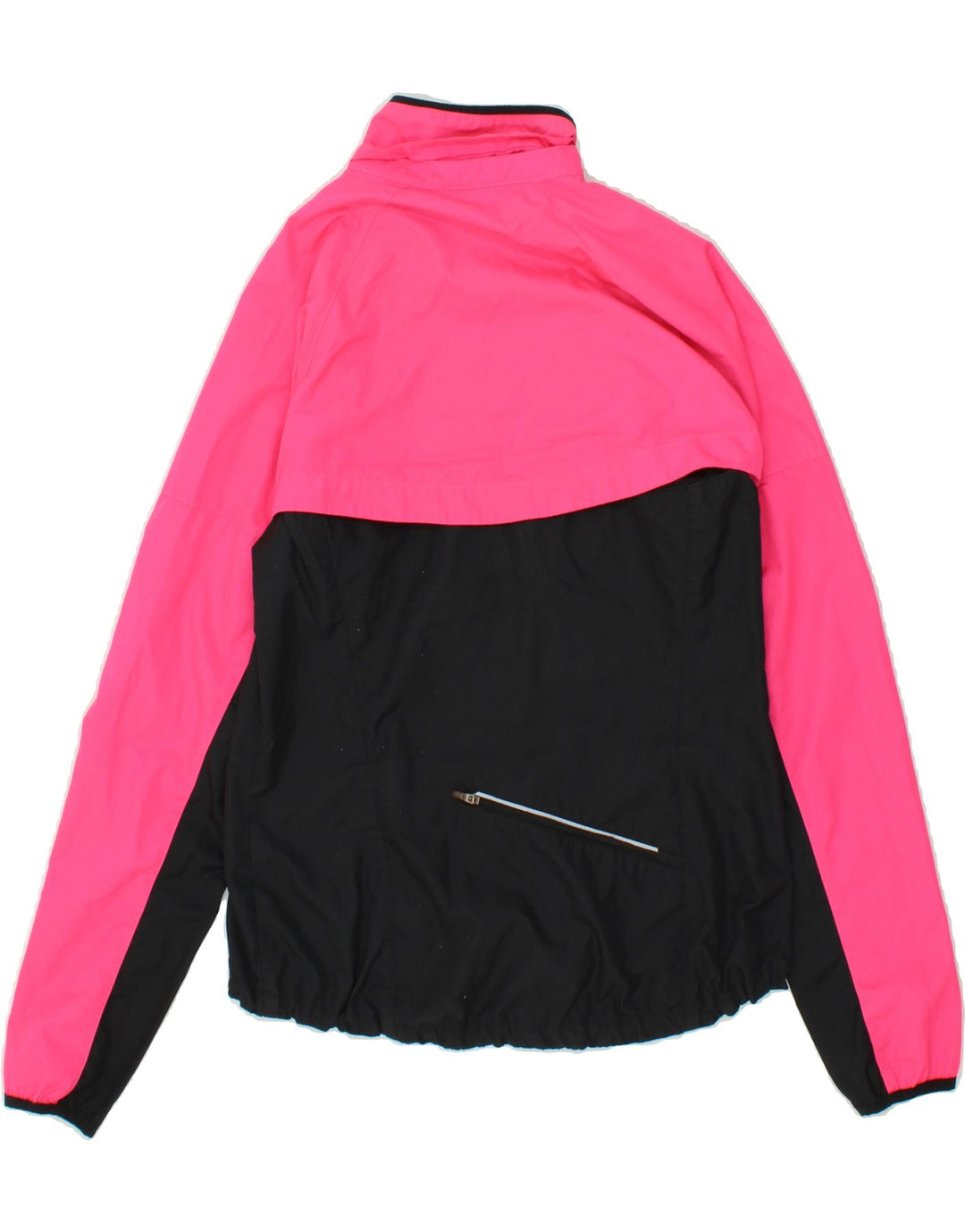 NIKE Womens Dri Fit Rain Jacket UK 12/14 Medium Pink Colourblock Polyester Vintage Nike and Second-Hand Nike from Messina Hembry 