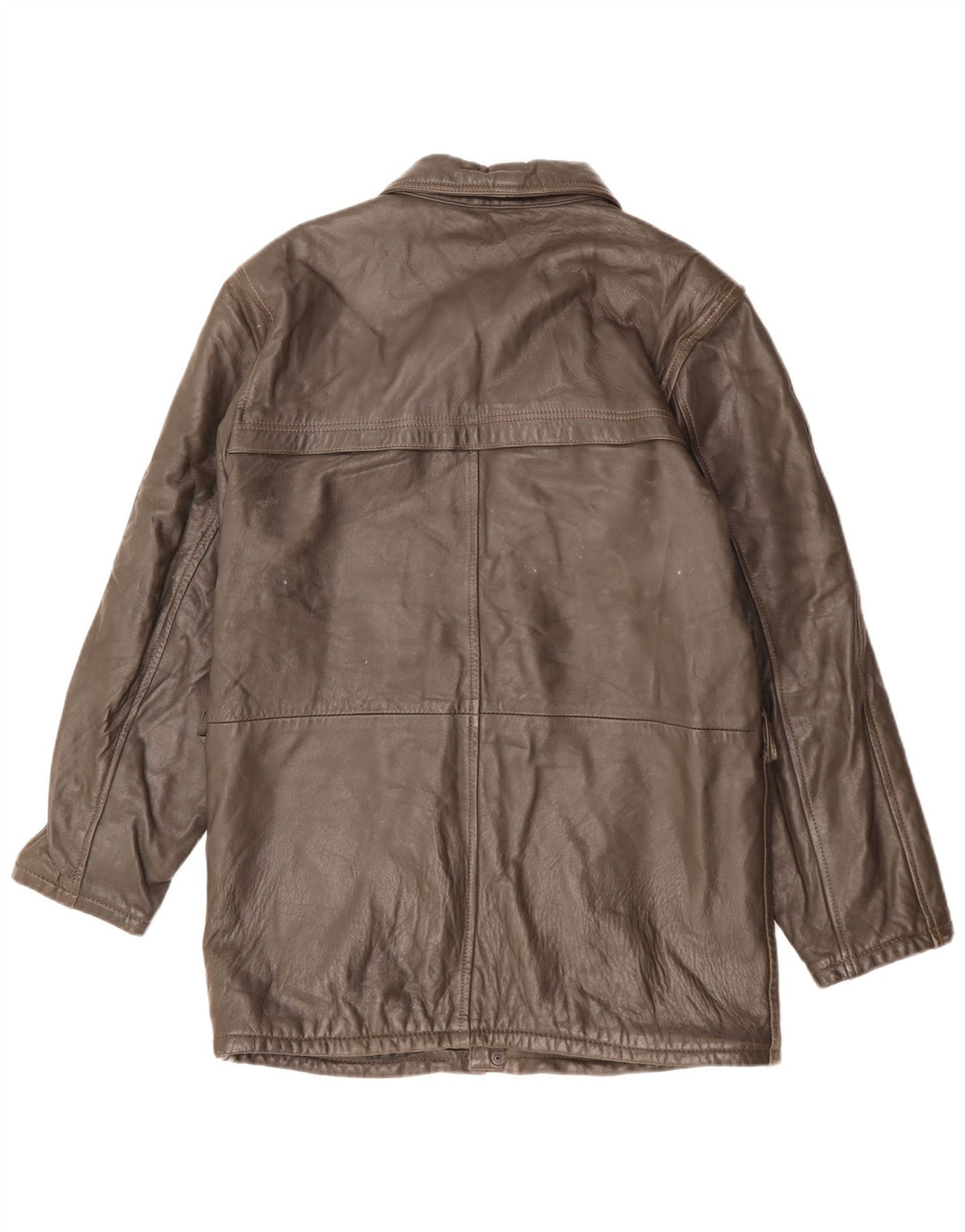 Vintage męska kurtka skórzana IT 48 średniej wielkości brązowa skóra