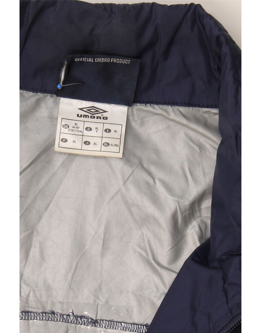 UMBRO Mens Rain Jacket UK 42 XL Navy Blue Nylon Vintage Umbro and Second-Hand Umbro from Messina Hembry 