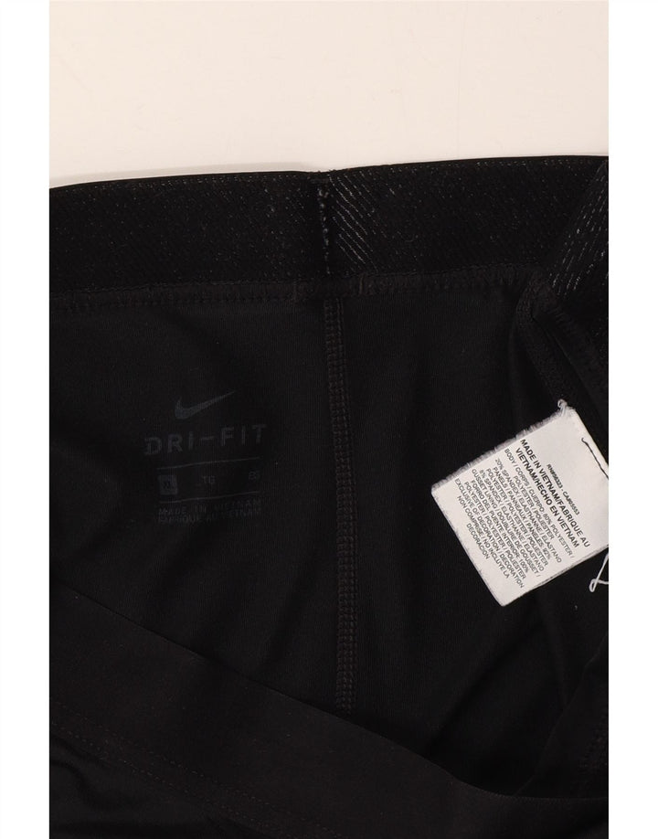 NIKE Womens Graphic Capri Tracksuit Trousers UK 18 XL  Black Polyester