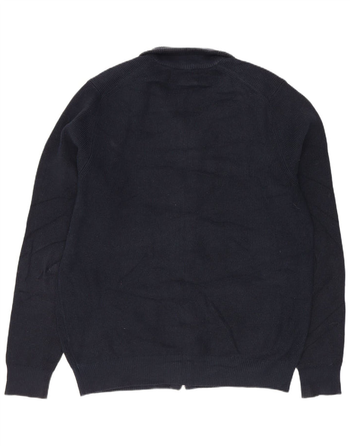 Marks & Spencer Męski sweter rozpinany, średni granatowy, poliester