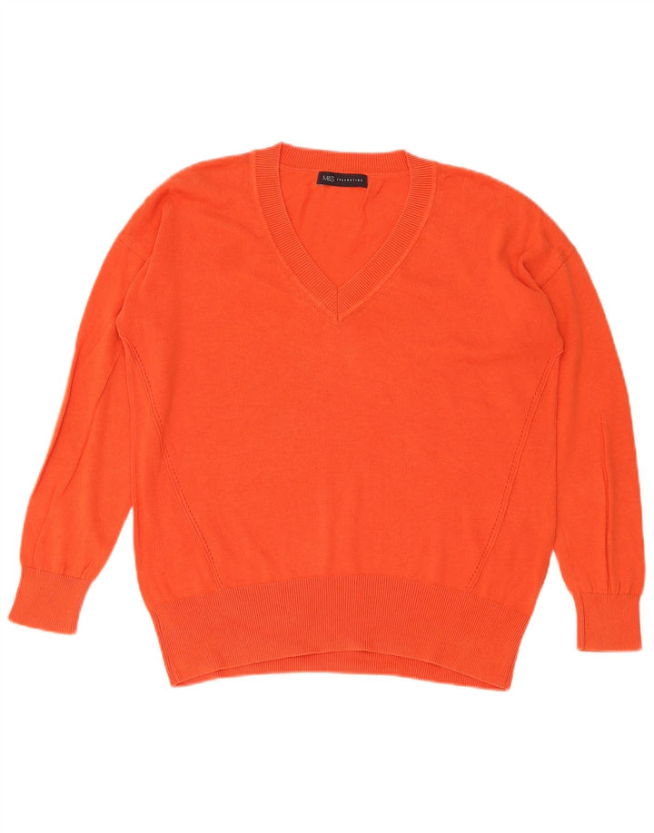 Marks & Spencer Damski sweter z dekoltem w kształcie litery V, UK 14, średni czerwony