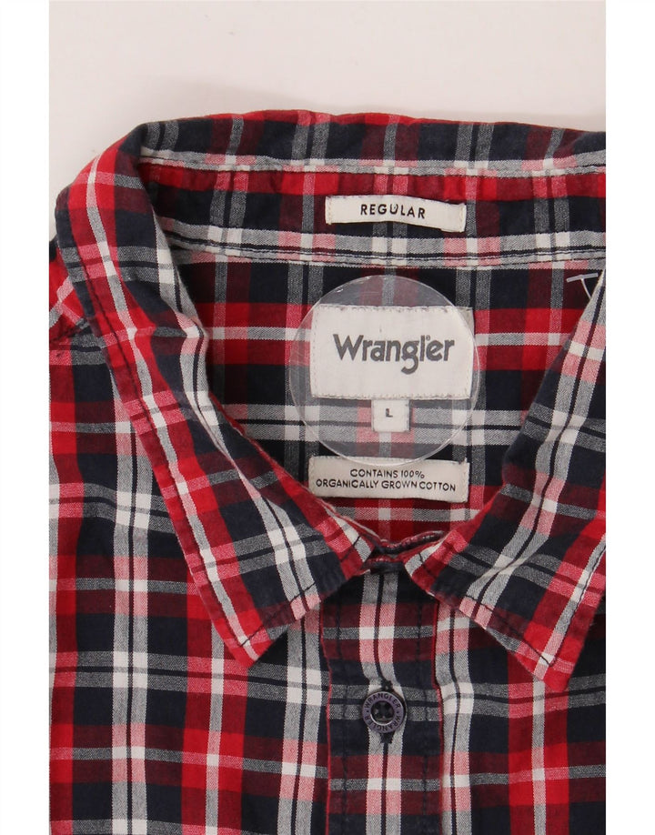 Męska koszula z krótkim rękawem WRANGLER o regularnym kroju, w dużą, wielokolorową kratę
