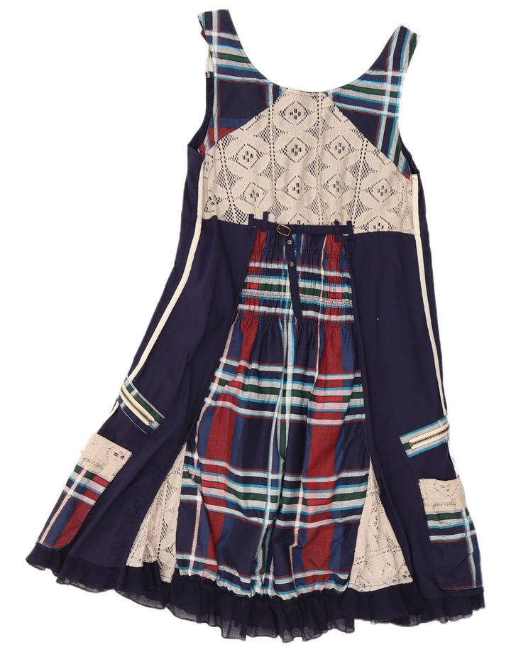 Damska graficzna sukienka o linii A DESIGUAL EU 40, średni granatowy patchwork