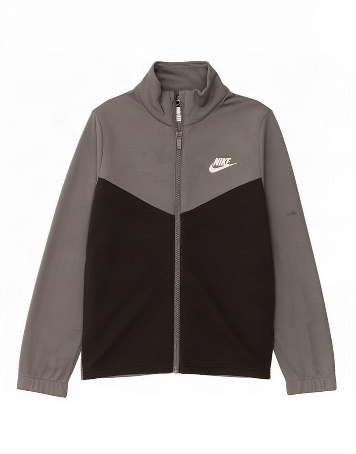 Chłopięca kurtka dresowa Nike Graphic 8-9 lat, mała, szara, z blokami kolorów