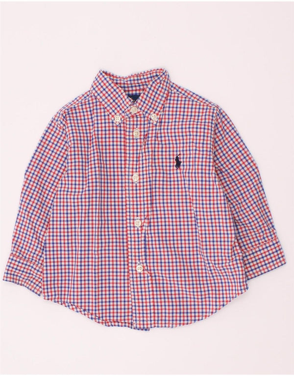 Koszula chłopięca Ralph Lauren 9-12 miesięcy, bawełniana, czerwona kratka
