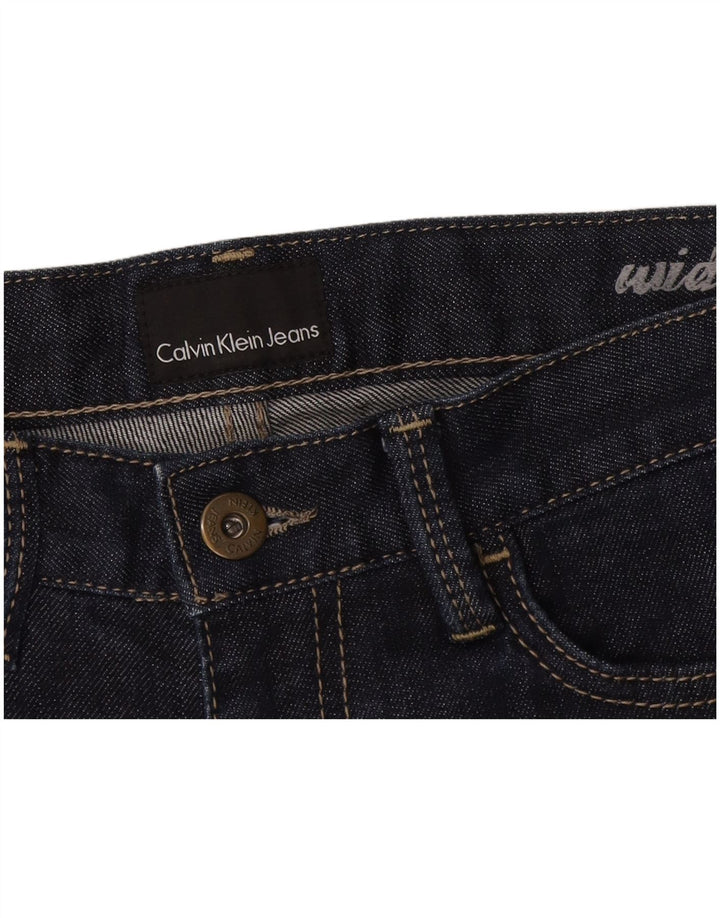 Damskie spodenki jeansowe Calvin Klein z szeroką nogawką W28 Średni granat