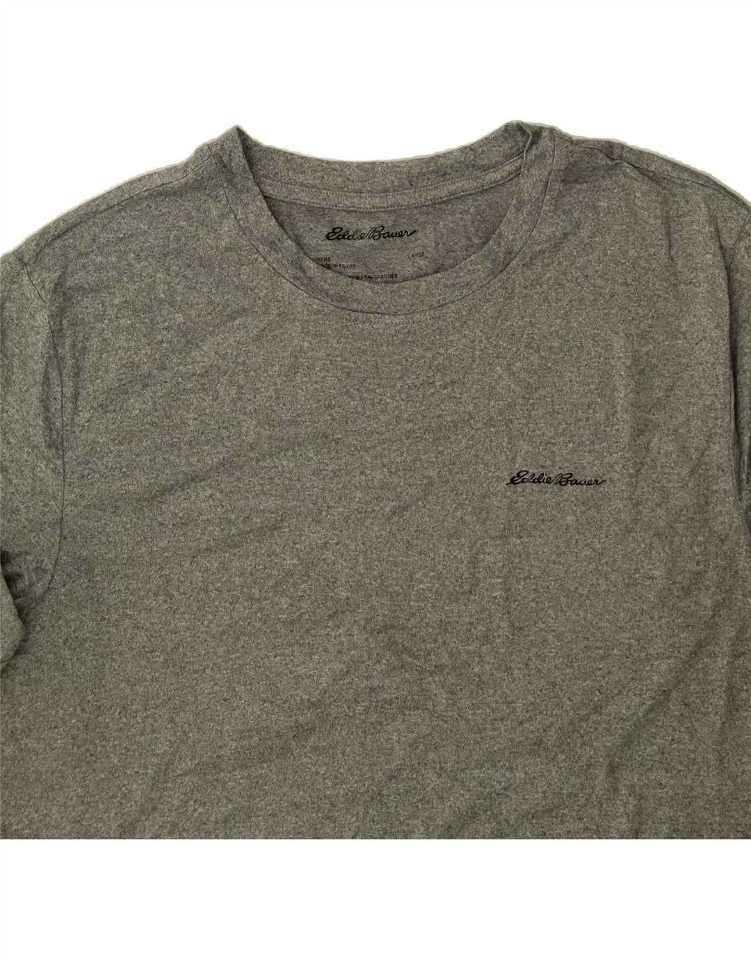 EDDIE BAUER Mens T-Shirt Top Large Grey Flecked Polyester Vintage Eddie Bauer and Second-Hand Eddie Bauer from Messina Hembry 