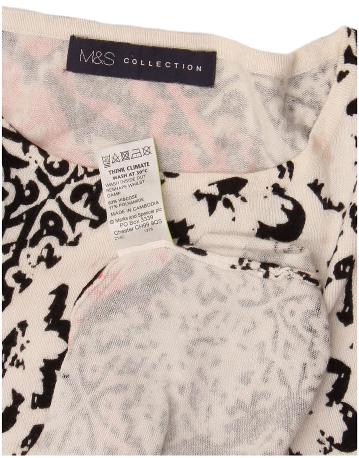 Marks & Spencer Damski top z rękawem 3/4, UK 14, duży, wielokolorowy w kwiaty