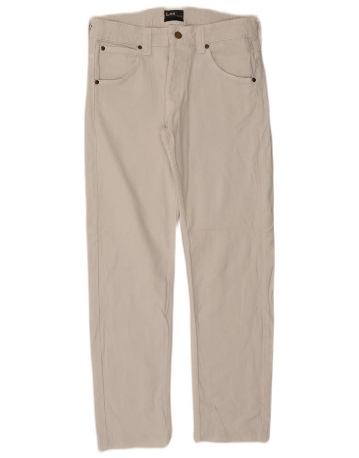Damskie jeansy LEE Powell Slim W32 L27 w kolorze złamanej bieli, bawełniane