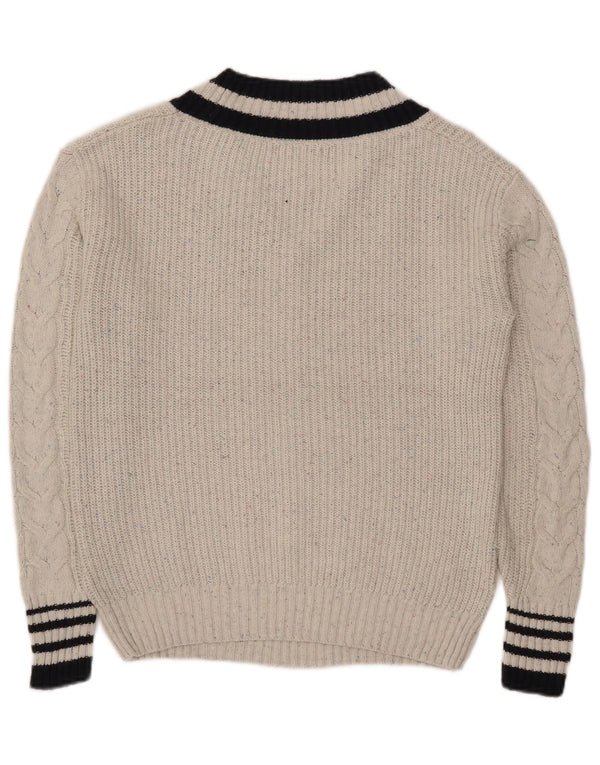 Marks & Spencer Damski sweter oversize z dekoltem w kształcie litery V, UK 6 XS, szary, nakrapiany