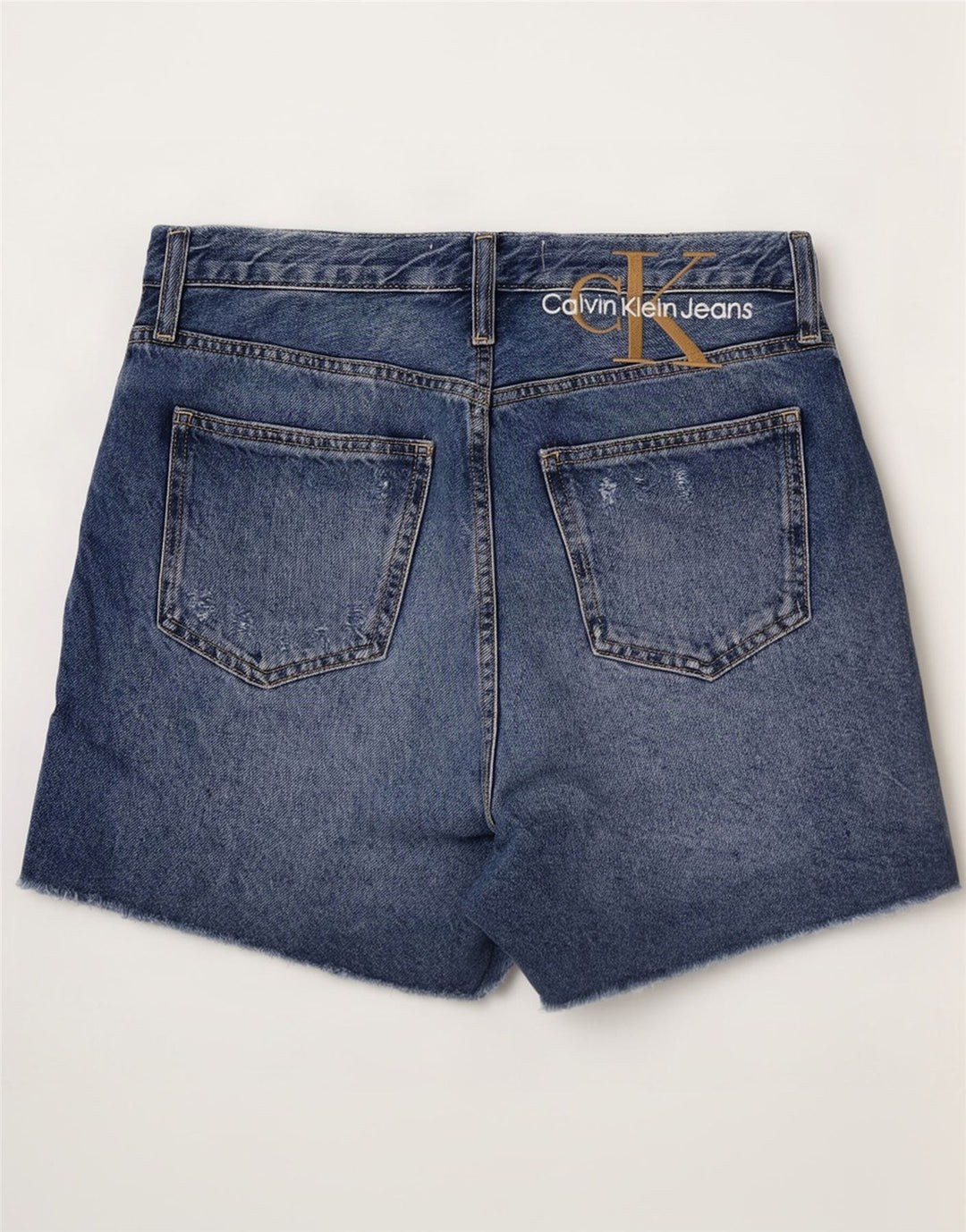 Damskie spodenki jeansowe Calvin Klein w trudnej sytuacji W29 Średnioniebieskie bawełniane