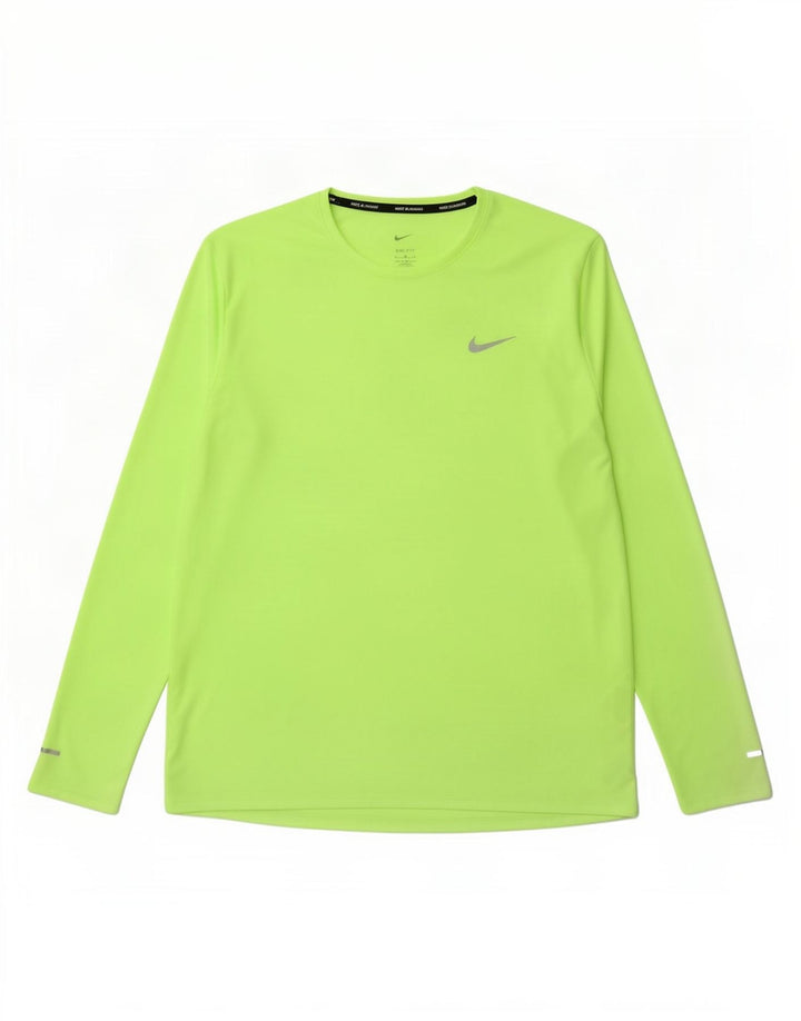 Męska koszulka Nike Dri Fit z długim rękawem XL, zielona, poliestrowa